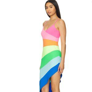 Susana Monaco Revolve Rainbow Colorblock Mini Dress S